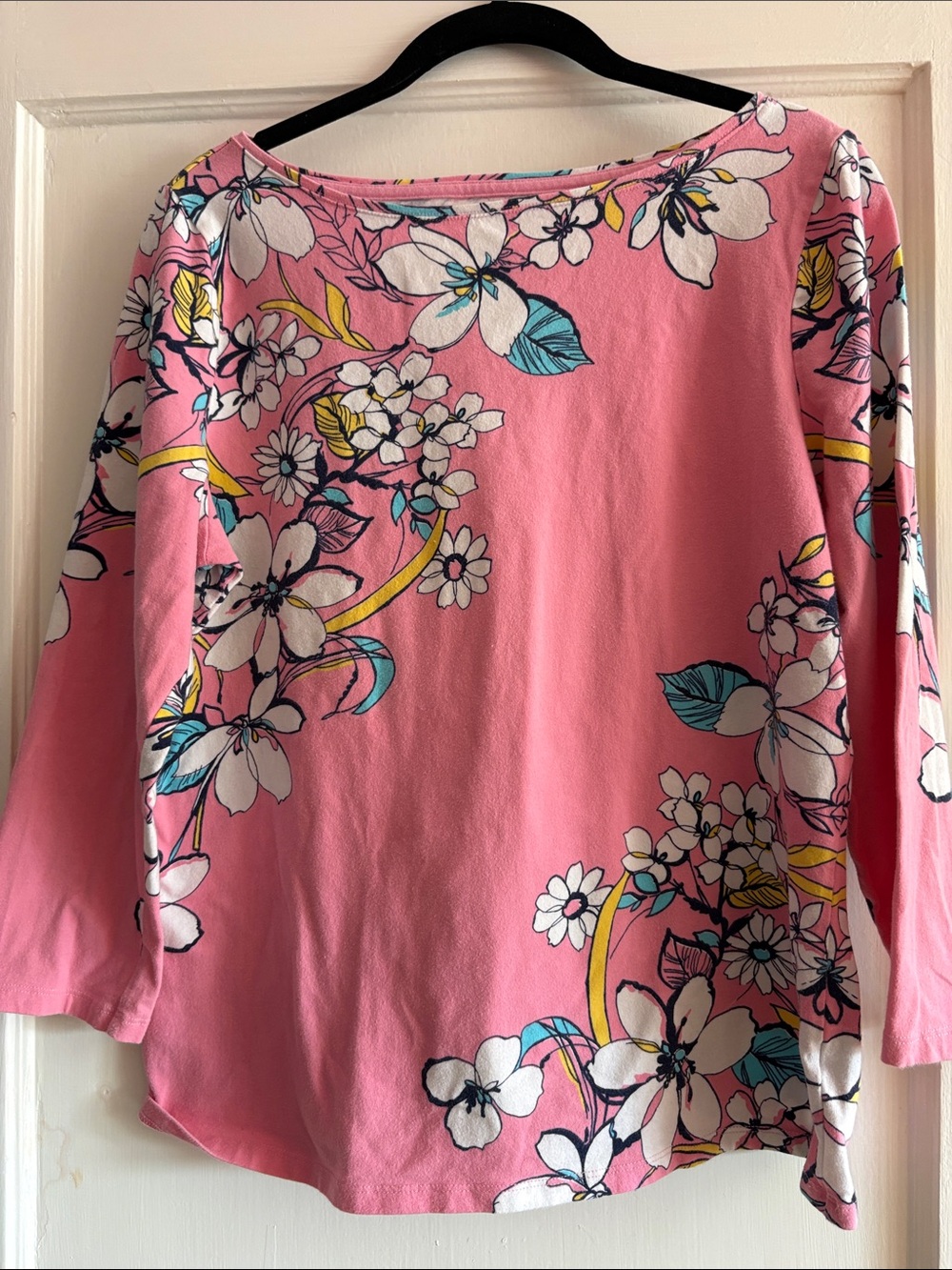 Talbots Pink Floral Long Sleeve Top